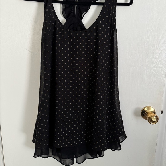Bisou Bisou black polka dot sleeveless/chiffon tops in excellent condition: (L) - Picture 1 of 7